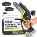 SEESE Brushless Mini ChainSaw - Portable Electric Cordless Saw for Wood Cutting, Batteries (2000mAh) ,Pruning, Gardening, Camping - Suitable for Seniors, Women Gift for Thanksgiving,Christmas,New Year