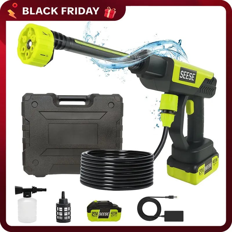 SEESE Cordless Pressure Washer and Single Port Charger Base, Bottle Portable Washer for Car,Home Cleaning & Garden Watering