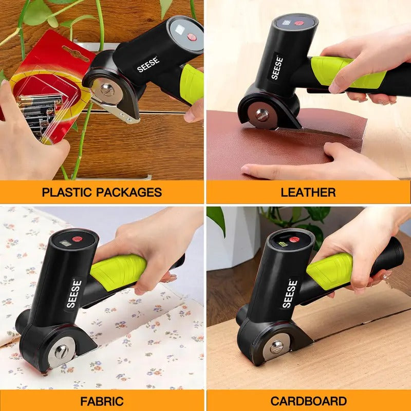 SEESE Cordless Rechargeable Electric Scissors – Portable Cutter for Fabric, Cardboard, Carpet & Leather Sewing Supplies Crafts Sewing Tools Gift for Thanksgiving,Christmas,New Year