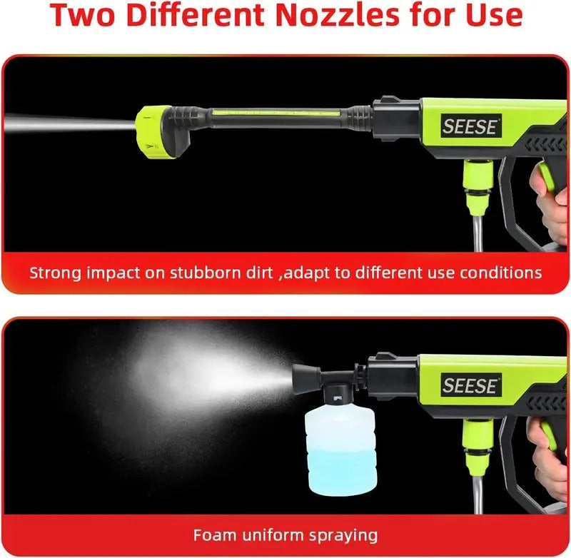 SEESE Cordless Pressure Washer and Single Port Charger Base, Bottle Portable Washer for Car,Home Cleaning & Garden Watering