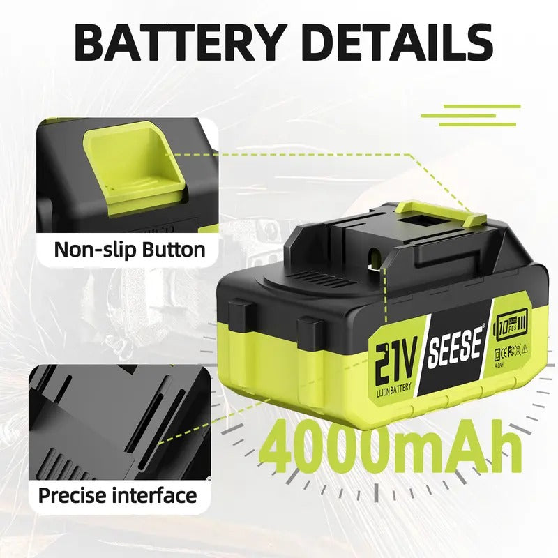 SEESE 21V Max Lithium Battery Pack Compatible with SEESE 21V Cordless Power Tools (1 Pack 21V Battery) Works with SEESE Blower Car Washer Chainsaw and Other Power Tools Gift for Thanksgiving,Christmas,New Year